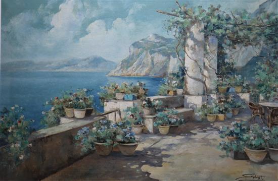 Salvati School oil on canvas Amalfi, 60 x 90cm
